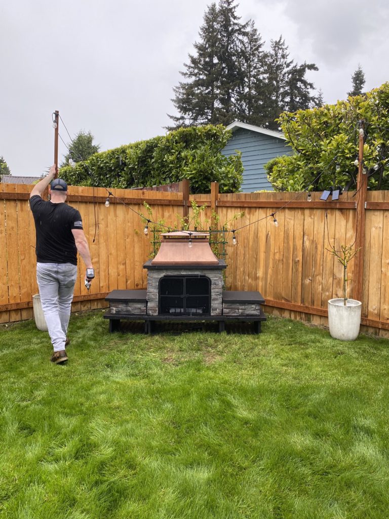 string lights for backyard fence