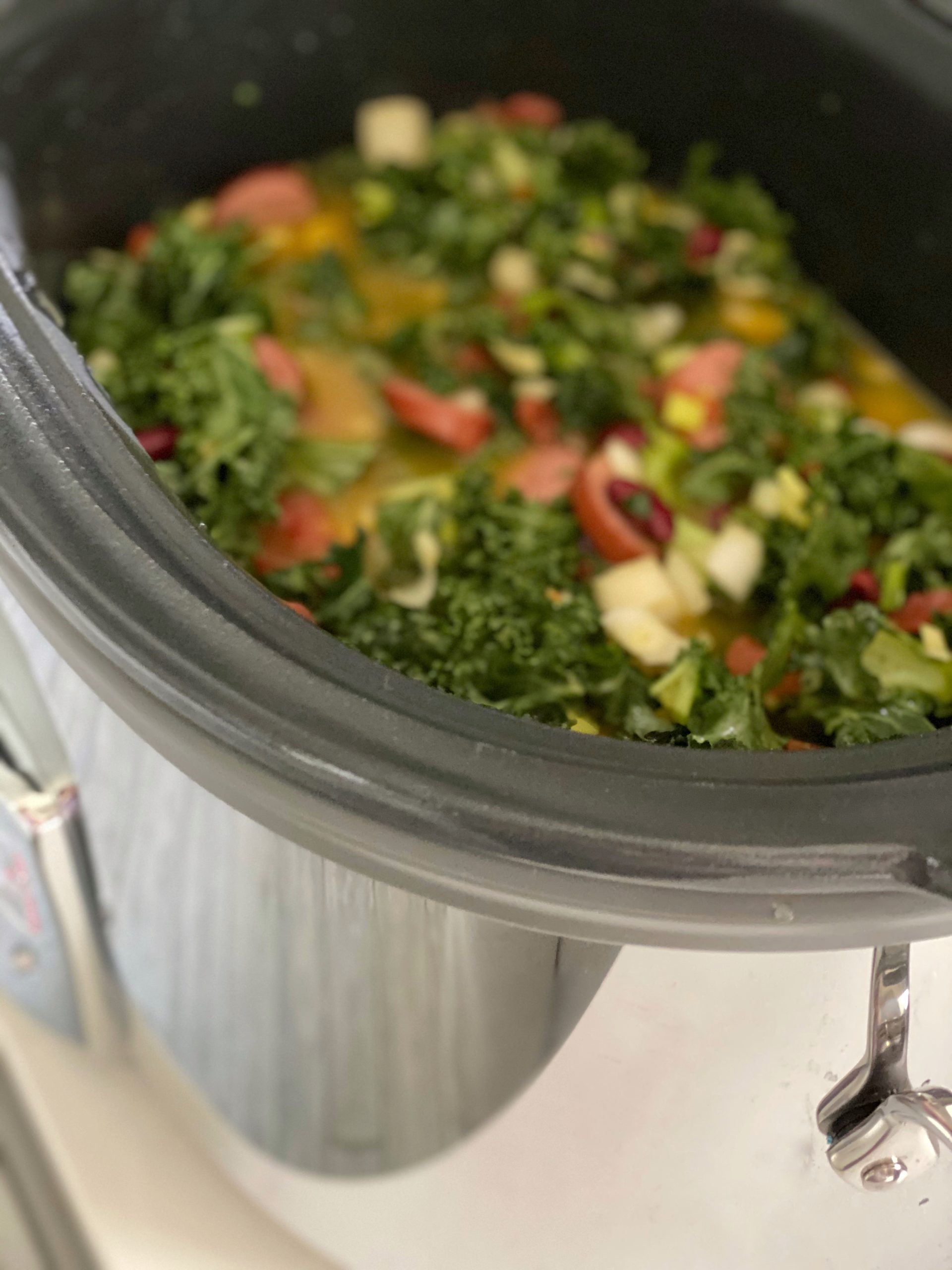 Healthy Crockpot Soup – Kielbasa & Veggies
