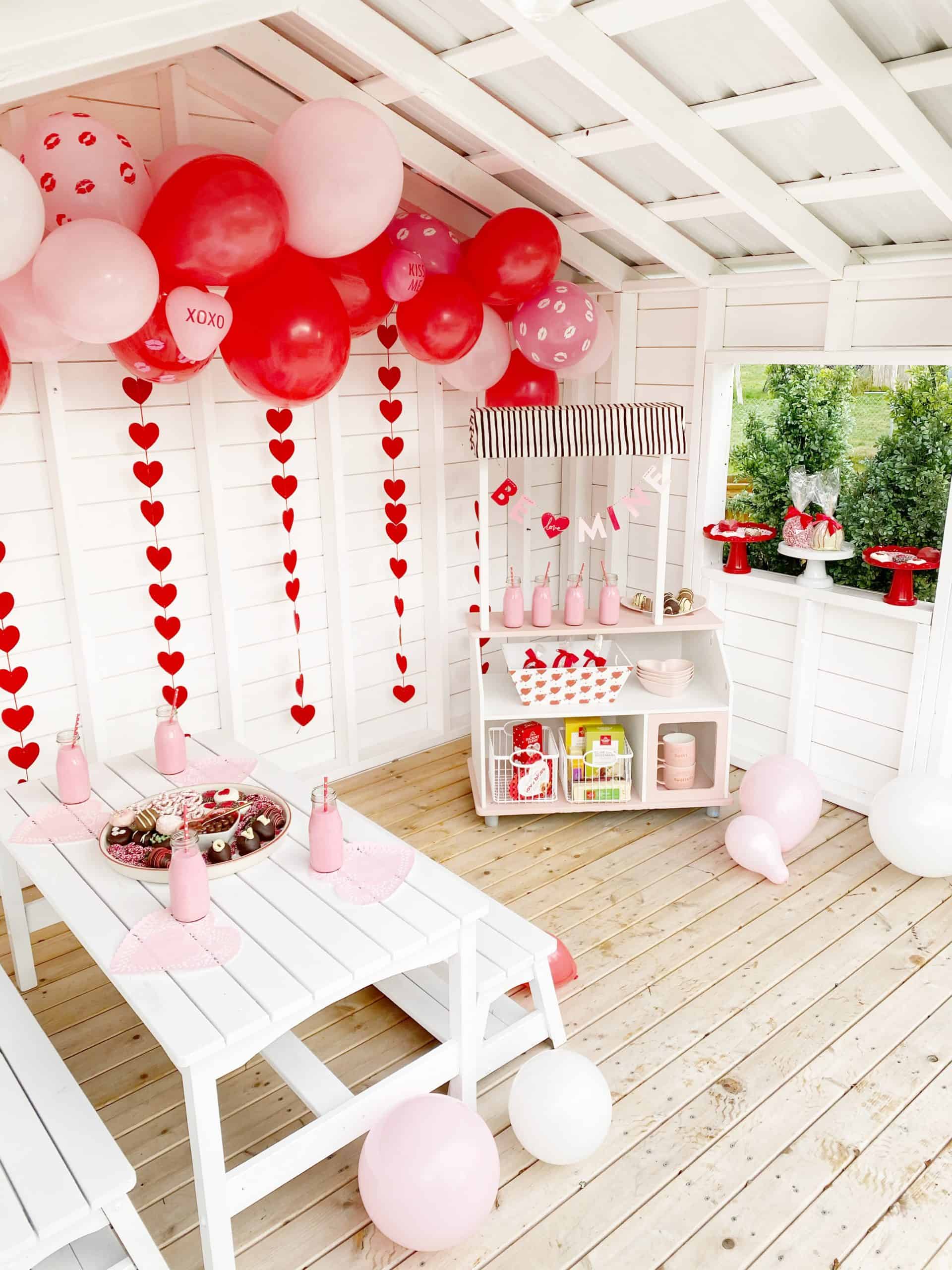 Valentine’s Day Balloons + Playhouse DIY