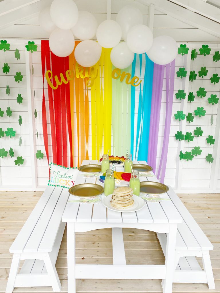 Easy Streamer Rainbow Backdrop for St. Patrick's Day - Daily Party Dish