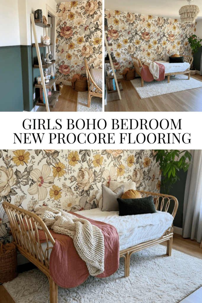 Girls Boho Bedroom - New Procore Flooring • Dreaming of Homemaking